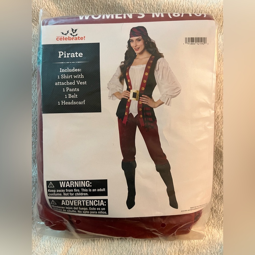 Pirate Costume with Vest and Headscarf